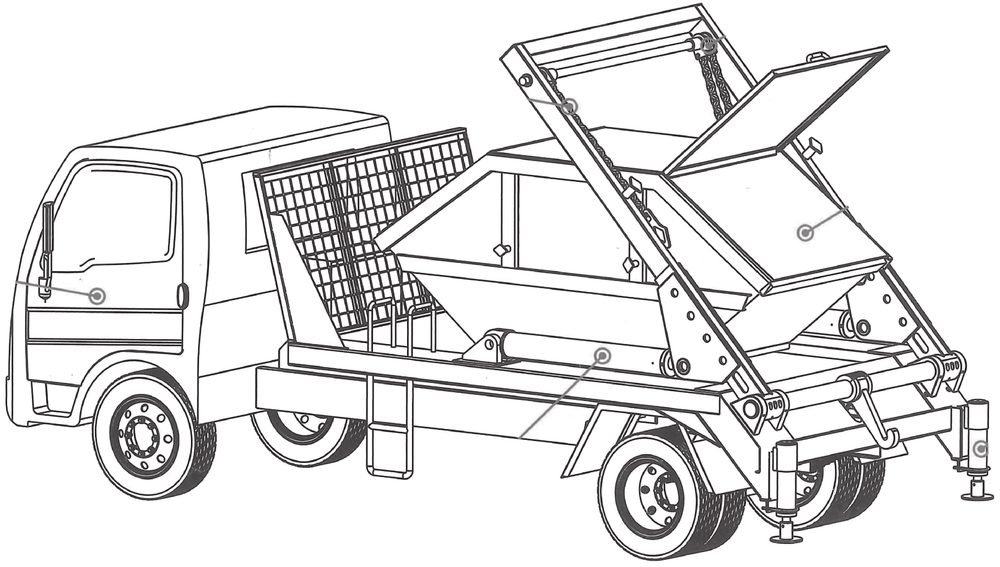 Skip Loader technical specification drawing